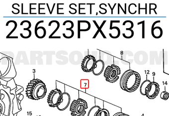 Honda 23623PX5316 SLEEVE SET,SYNCHR