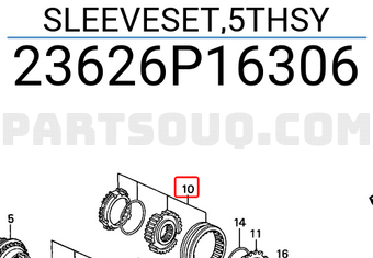 Honda 23626P16306 SLEEVESET,5THSY