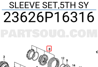 Honda 23626P16316 SLEEVE SET,5TH SY