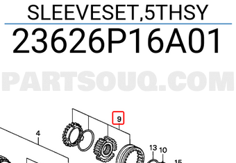 Honda 23626P16A01 SLEEVESET,5THSY