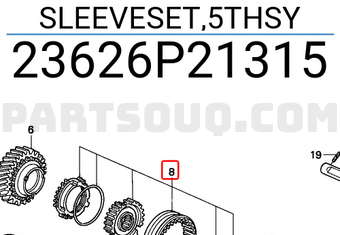 Honda 23626P21315 SLEEVESET,5THSY