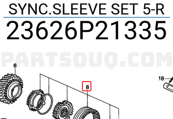 Honda 23626P21335 SYNC.SLEEVE SET 5-R