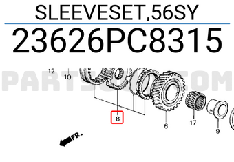 Honda 23626PC8315 SLEEVESET,56SY
