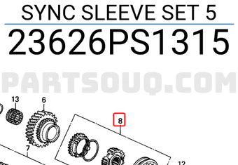 Honda 23626PS1315 SYNC SLEEVE SET 5