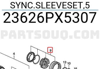 Honda 23626PX5307 SYNC.SLEEVESET,5