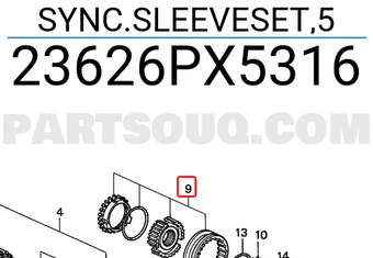Honda 23626PX5316 SYNC.SLEEVESET,5
