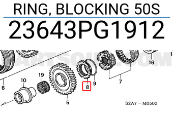 Honda 23643PG1912 RING, BLOCKING 50S