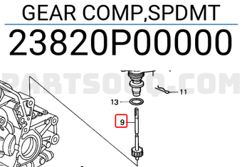 Honda 23820P00000 GEAR COMP,SPDMT