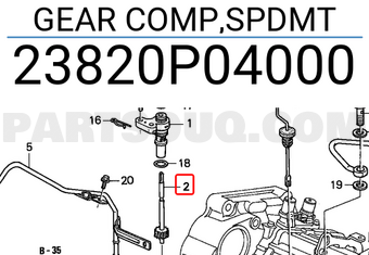 Honda 23820P04000 GEAR COMP,SPDMT