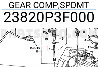 Honda 23820P3F000 GEAR COMP,SPDMT