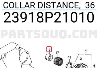 Honda 23918P21010 COLLAR DISTANCE, 36