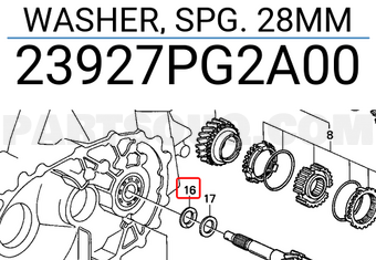Honda 23927PG2A00 WASHER, SPG. 28MM