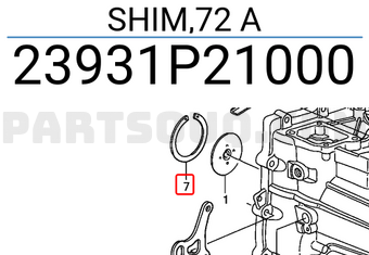 Honda 23931P21000 SHIM,72 A