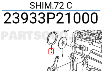 Honda 23933P21000 SHIM,72 C
