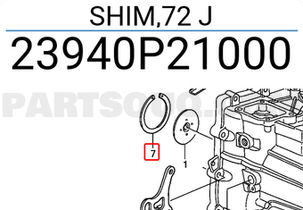 Honda 23940P21000 SHIM,72 J