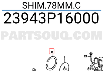 Honda 23943P16000 SHIM,78MM,C