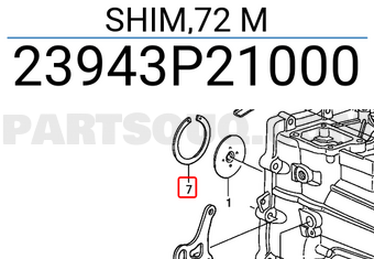 Honda 23943P21000 SHIM,72 M