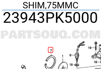 Honda 23943PK5000 SHIM,75MMC