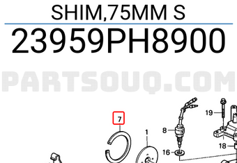 Honda 23959PH8900 SHIM,75MM S