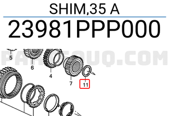 Honda 23981PPP000 SHIM,35 A