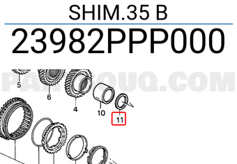 Honda 23982PPP000 SHIM.35 B