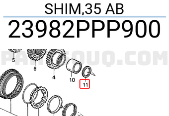 Honda 23982PPP900 SHIM,35 AB