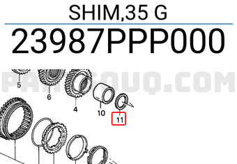 Honda 23987PPP000 SHIM,35 G