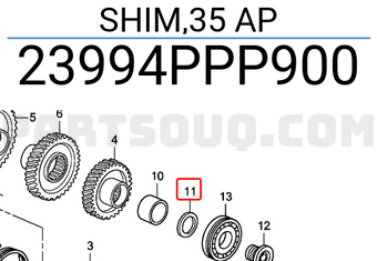 Honda 23994PPP900 SHIM,35 AP