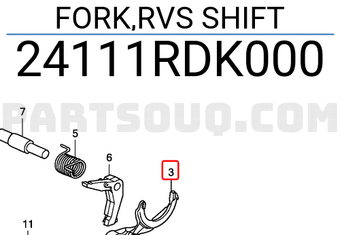 Honda 24111RDK000 FORK,RVS SHIFT