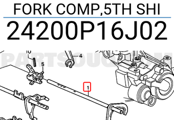 Honda 24200P16J02 FORK COMP,5TH SHI