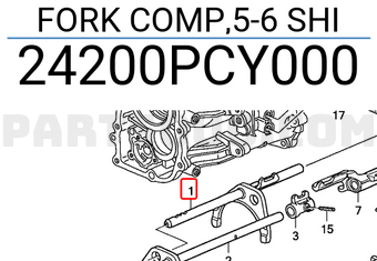 Honda 24200PCY000 FORK COMP,5-6 SHI