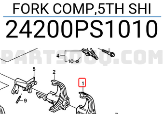 Honda 24200PS1010 FORK COMP,5TH SHI