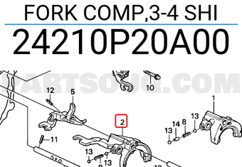 Honda 24210P20A00 FORK COMP,3-4 SHI