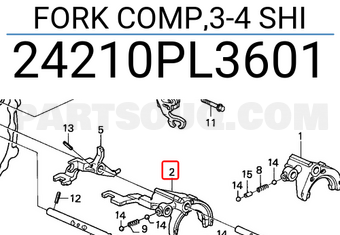 Honda 24210PL3601 FORK COMP,3-4 SHI