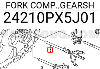 Honda 24210PX5J01 FORK COMP.,GEARSH