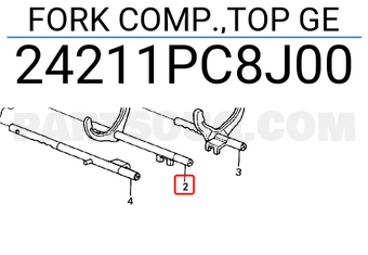 Honda 24211PC8J00 FORK COMP.,TOP GE