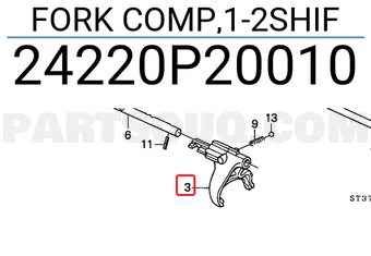 Honda 24220P20010 FORK COMP,1-2SHIF