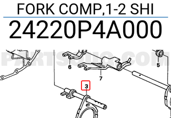 Honda 24220P4A000 FORK COMP,1-2 SHI