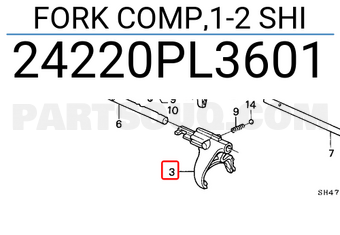 Honda 24220PL3601 FORK COMP,1-2 SHI