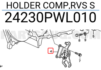 Honda 24230PWL010 HOLDER COMP,RVS S