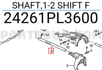 Honda 24261PL3600 SHAFT,1-2 SHIFT F