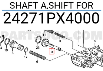 Honda 24271PX4000 SHAFT A,SHIFT FOR