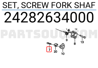 Honda 24282634000 SET, SCREW FORK SHAF