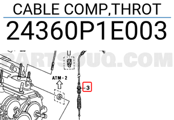 Honda 24360P1E003 CABLE COMP,THROT