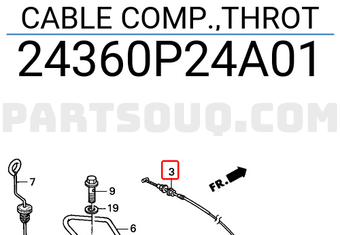 Honda 24360P24A01 CABLE COMP.,THROT