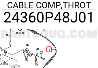 Honda 24360P48J01 CABLE COMP,THROT