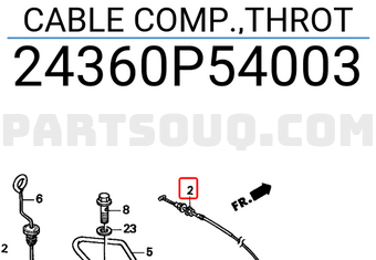 Honda 24360P54003 CABLE COMP.,THROT