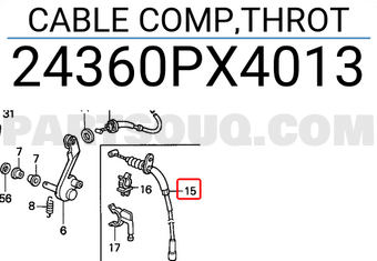 Honda 24360PX4013 CABLE COMP,THROT