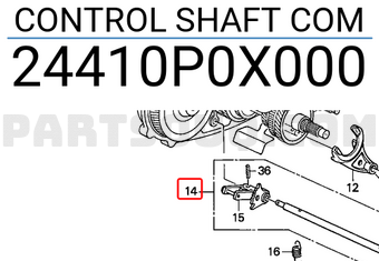 Honda 24410P0X000 CONTROL SHAFT COM