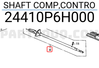 Honda 24410P6H000 SHAFT COMP,CONTRO